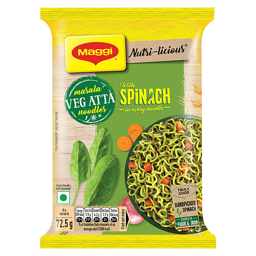 MAGGI  Nutri-Licious Masala Veg Atta Instant Noodles - With Spinach