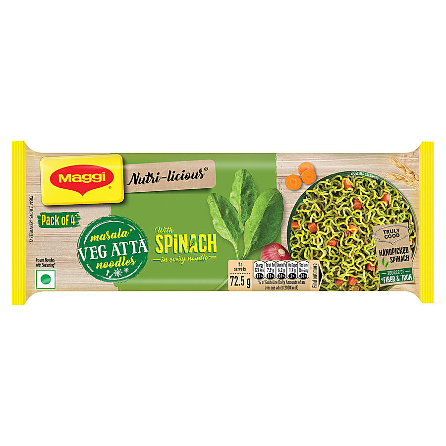 MAGGI  Nutri-Licious Masala Veg Atta Noodles - With Spinach