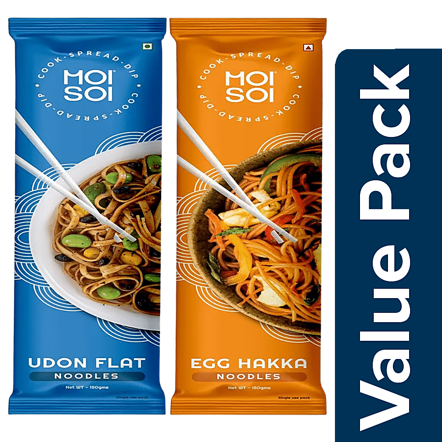 MOI SOI Egg Hakka Noodles + Udon Noodles