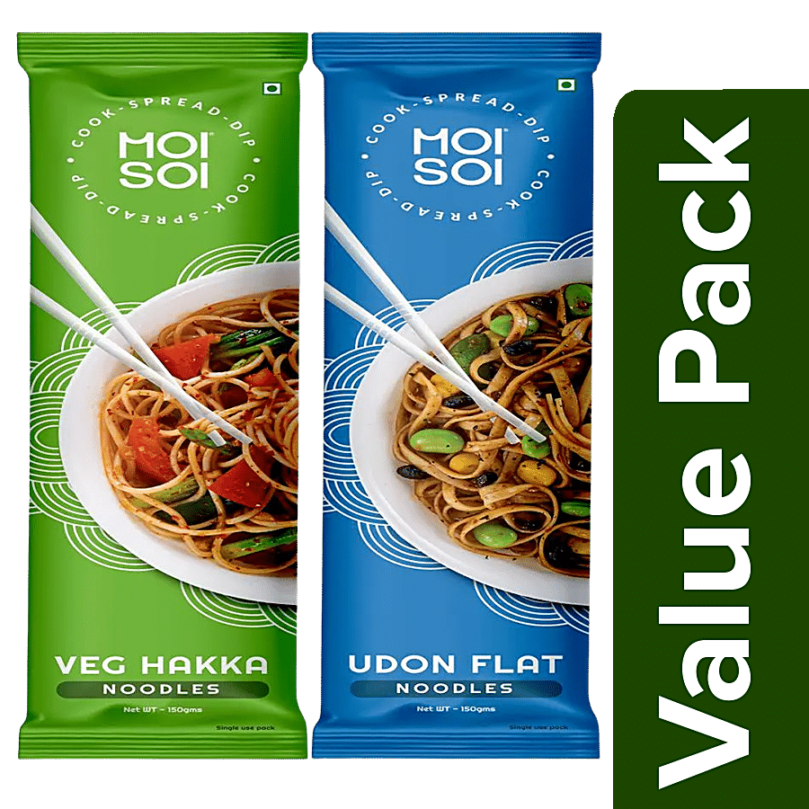 MOI SOI Veg Hakka Noodles + Udon Noodles