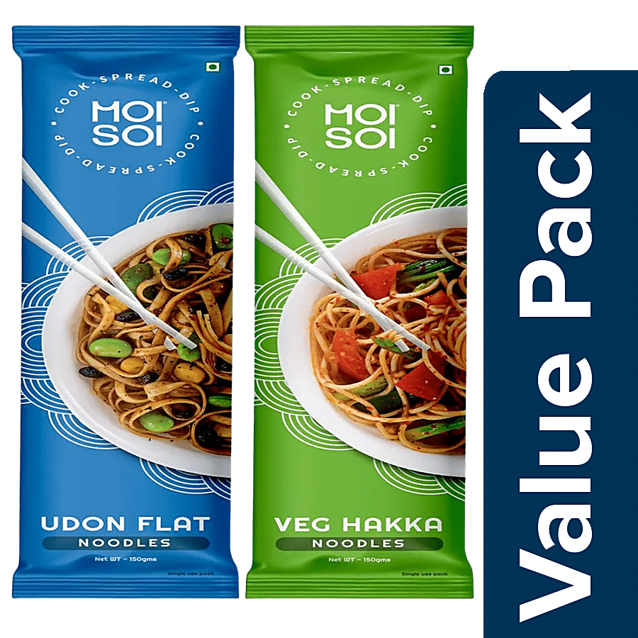 MOI SOI Veg Hakka Noodles + Udon Noodles