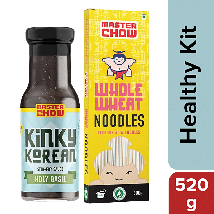 MasterChow Kinky Korean Holy Basil Stir Fry Sauce & Whole Wheat Noodle Healthy Kit - Wholesome