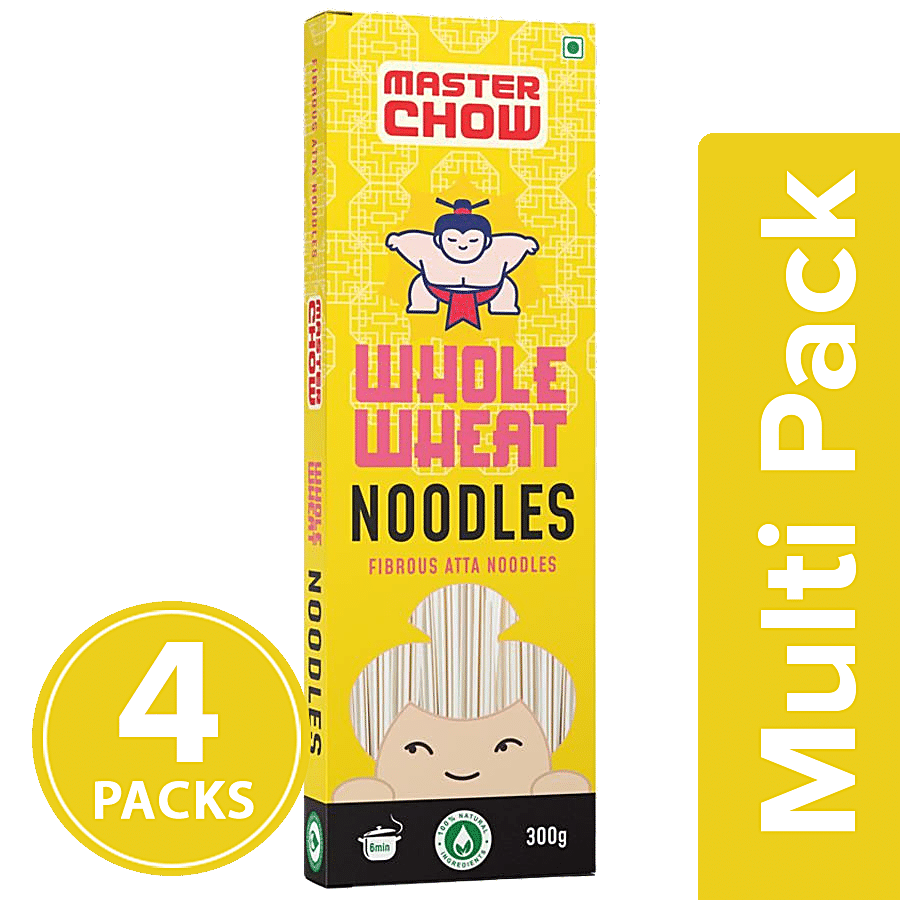 MasterChow Thin Whole Wheat Hakka Noodles - 100% Atta