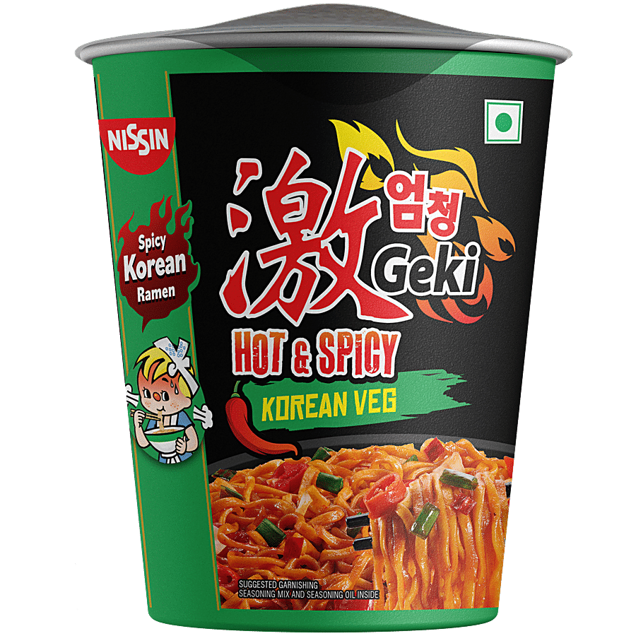 Nissin Geki Hot & Spicy Korean Ramen Noodles - Veg