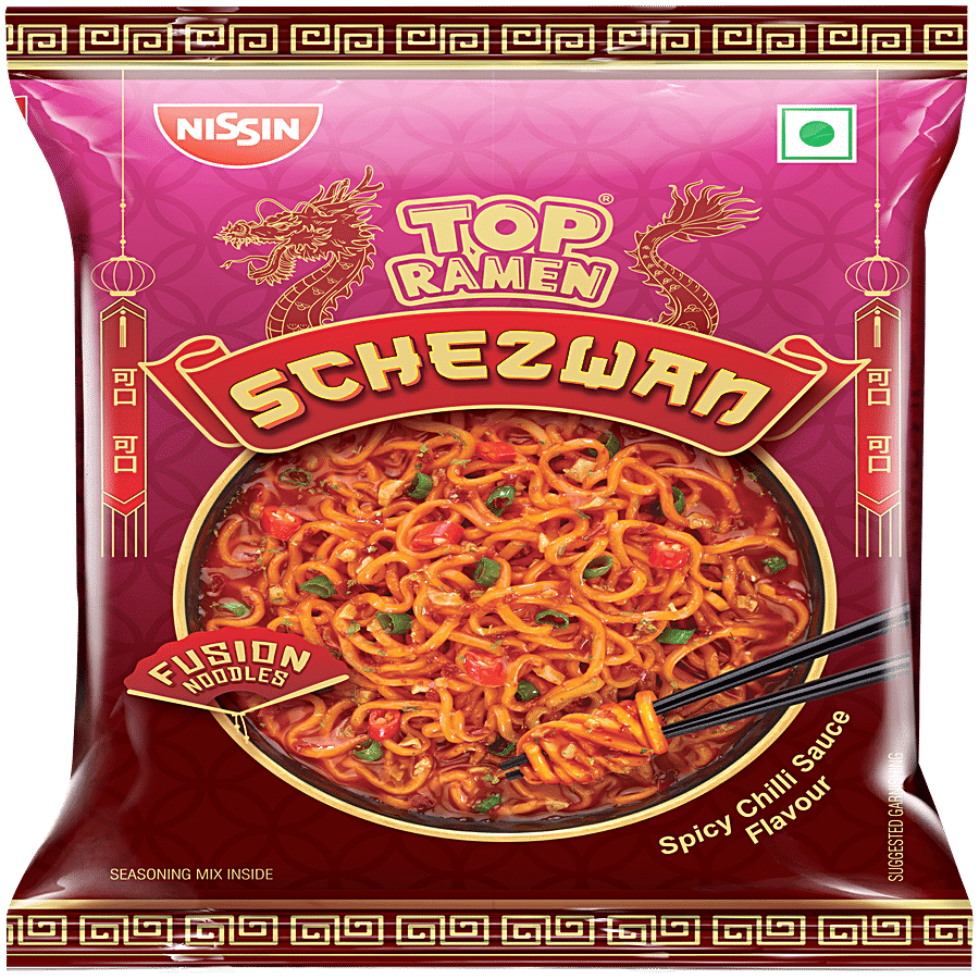 Nissin Top Ramen Fusion Instant Schezwan Noodles - Spicy Chilli Sauce Flavour