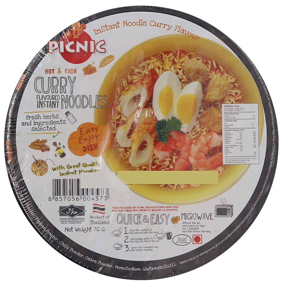 Picnic Instant Noodles - Hot & Rich Curry Flavoured