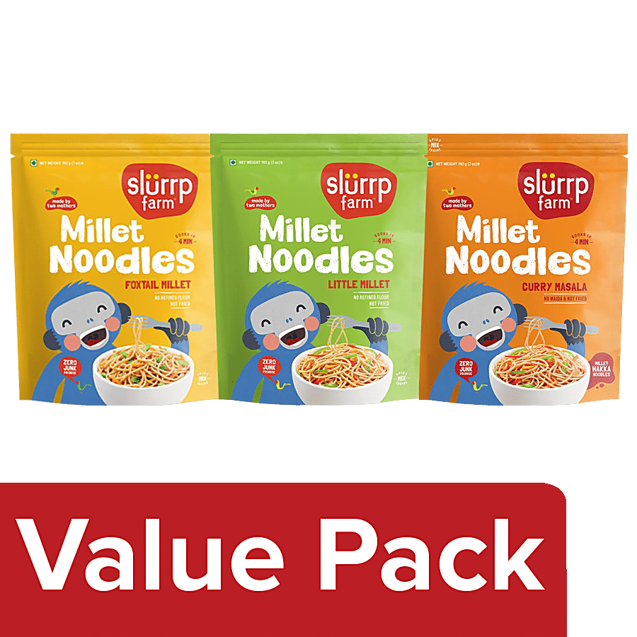 Slurrp Farm Foxtail Millet Noodles + Little Millet Noodles + Millet Noodles