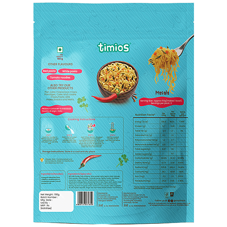 Timios Millet Noodles - Masala Flavour