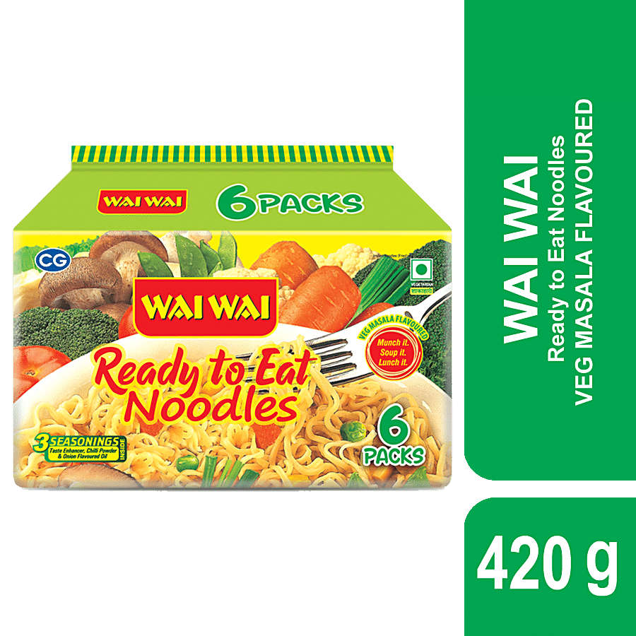 Wai Wai Veg Masala Flavoured Ready To Eat Instant Noodles