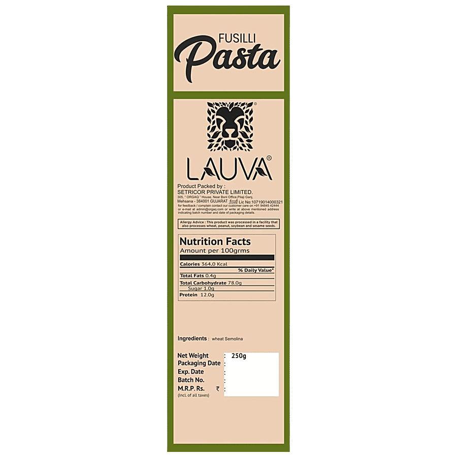 Lauva Durum Wheat Pasta - Fusilli