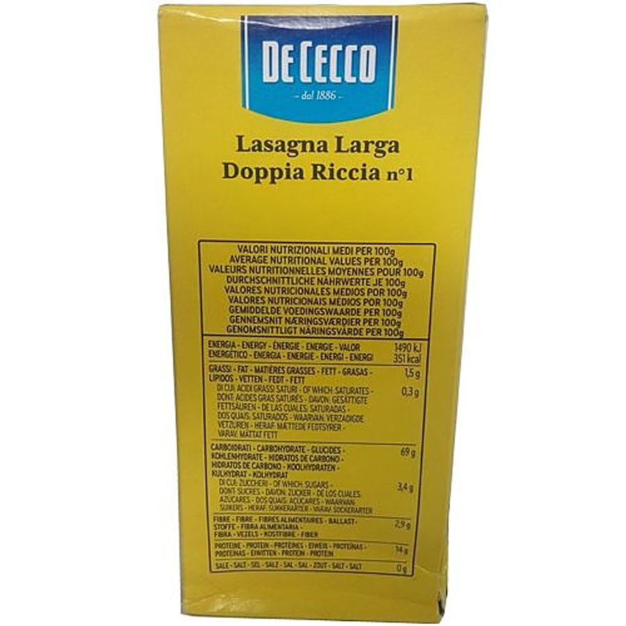 De Cecco Pasta - Lasagna Larga Doppia Riccia