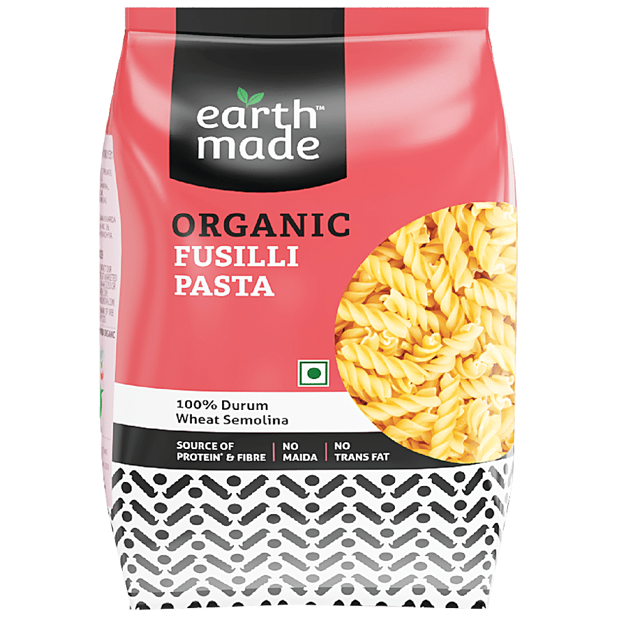 EARTHMADE Organic Fusilli Pasta - Rich In Protein