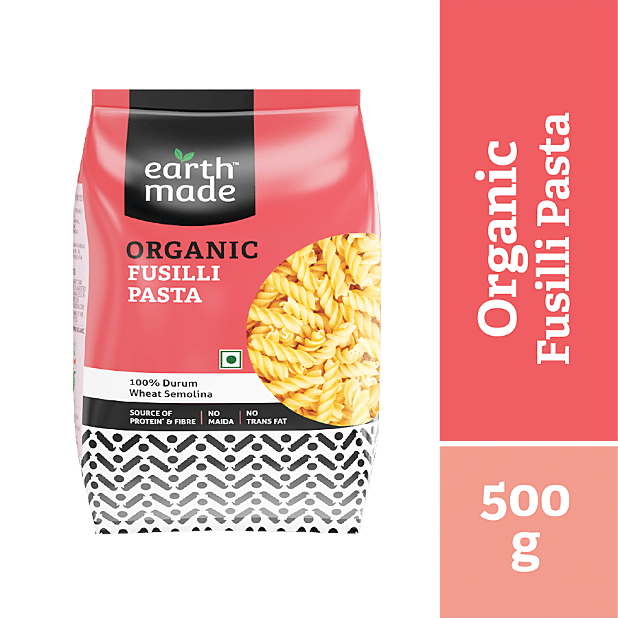 EARTHMADE Organic Fusilli Pasta - Rich In Protein