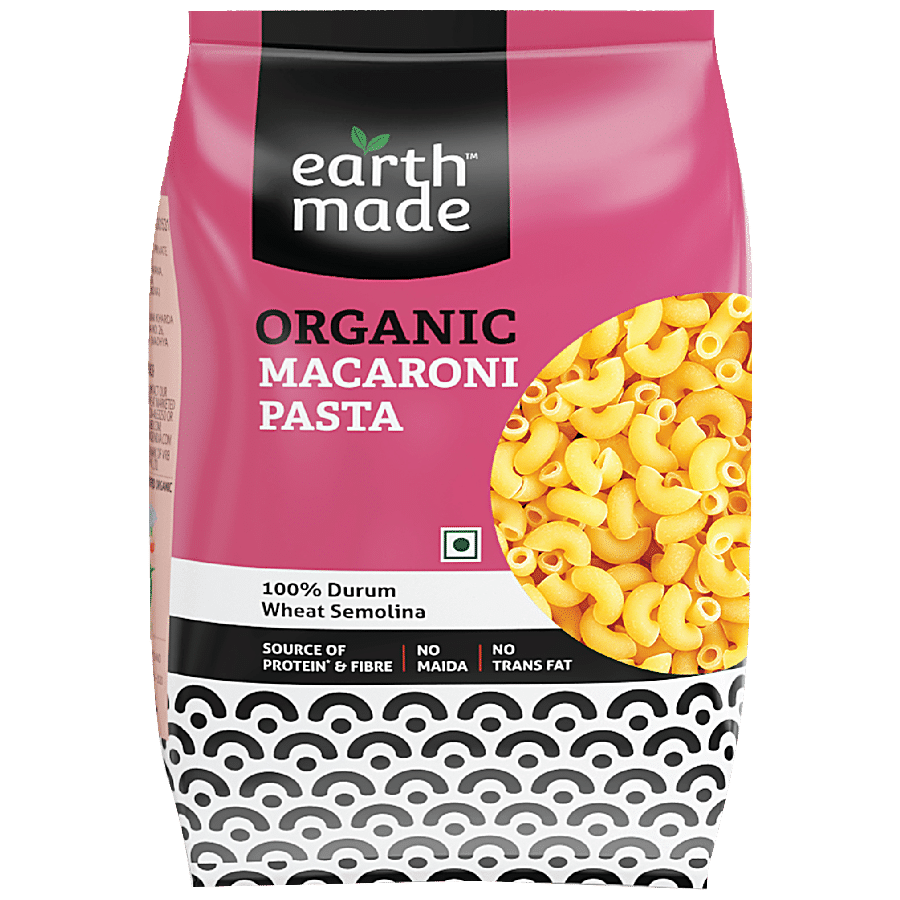 EARTHMADE Organic Macaroni Pasta - Rich In Protein