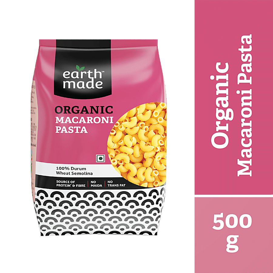 EARTHMADE Organic Macaroni Pasta - Rich In Protein