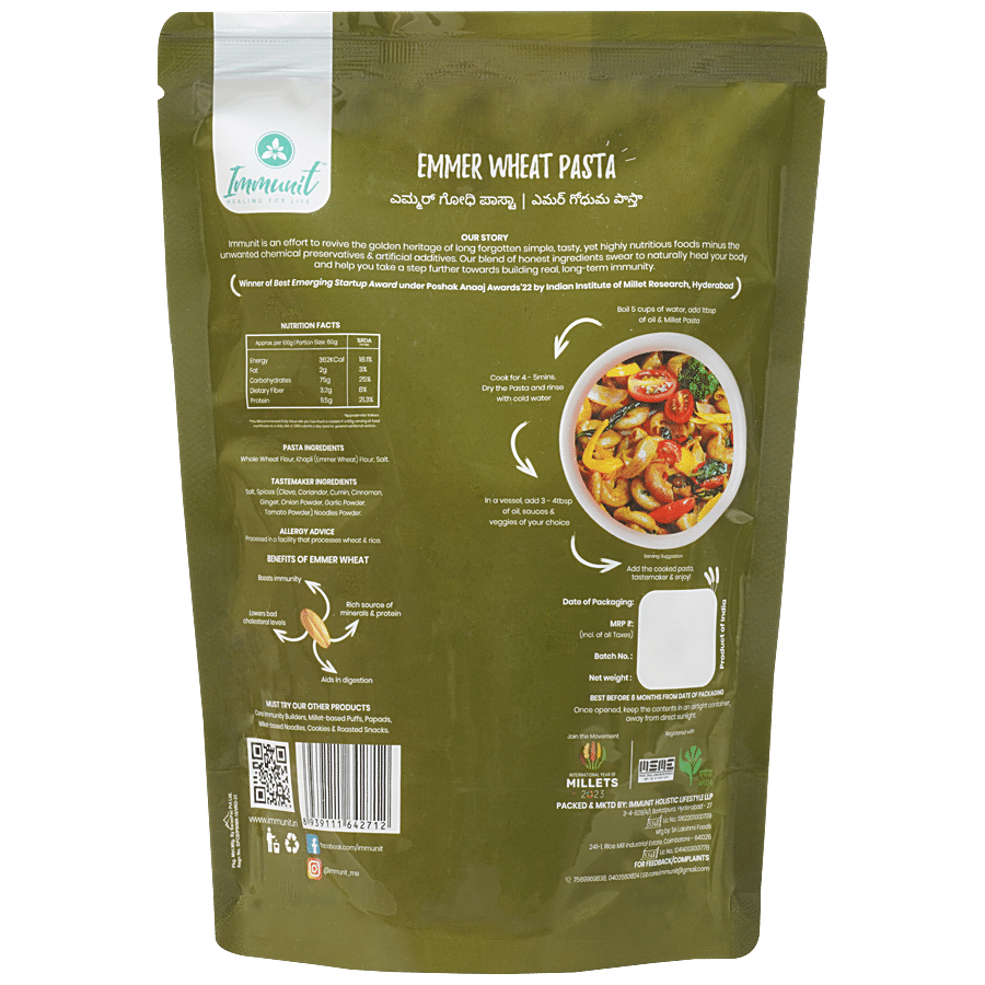 Immunit Emmer/Khapli Wheat Pasta