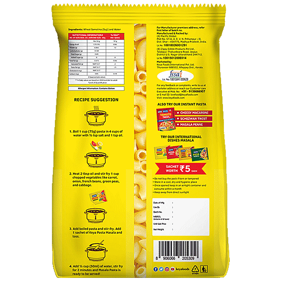 Keya EasyCook Macaroni Wheat Pasta - Nutritious