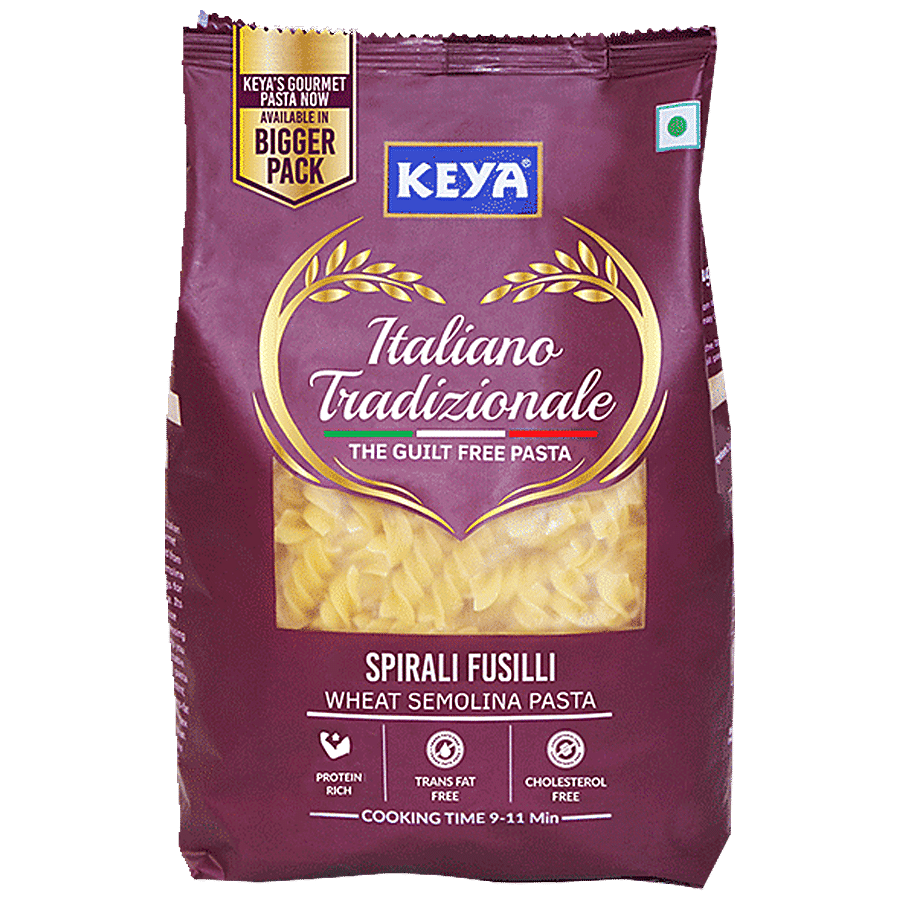 Keya Spirali Fusilli Wheat Semolina Pasta - Rich In Protein