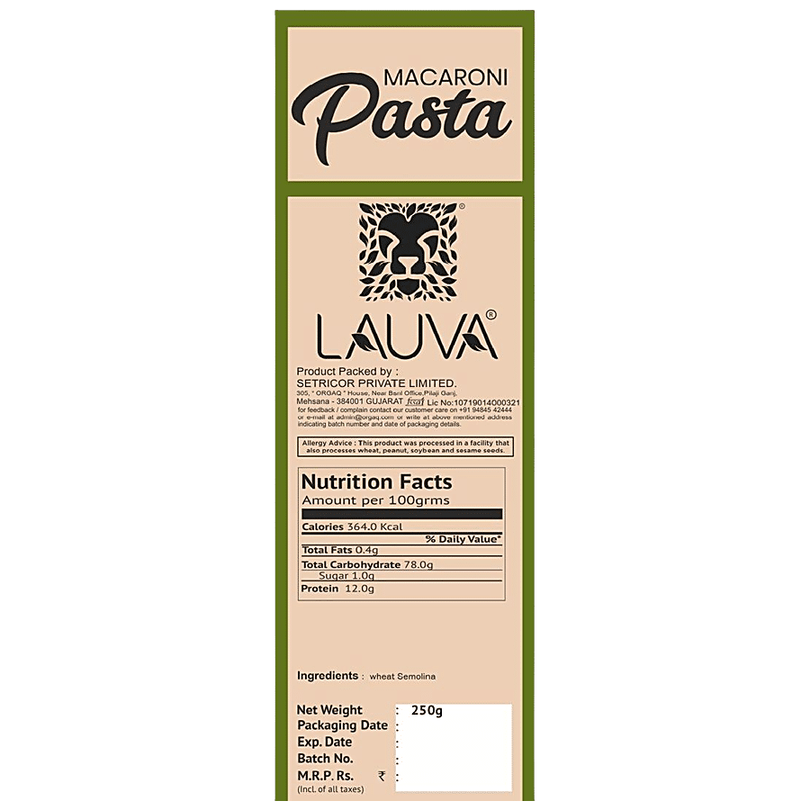 Lauva Durum Wheat Pasta - Macaroni