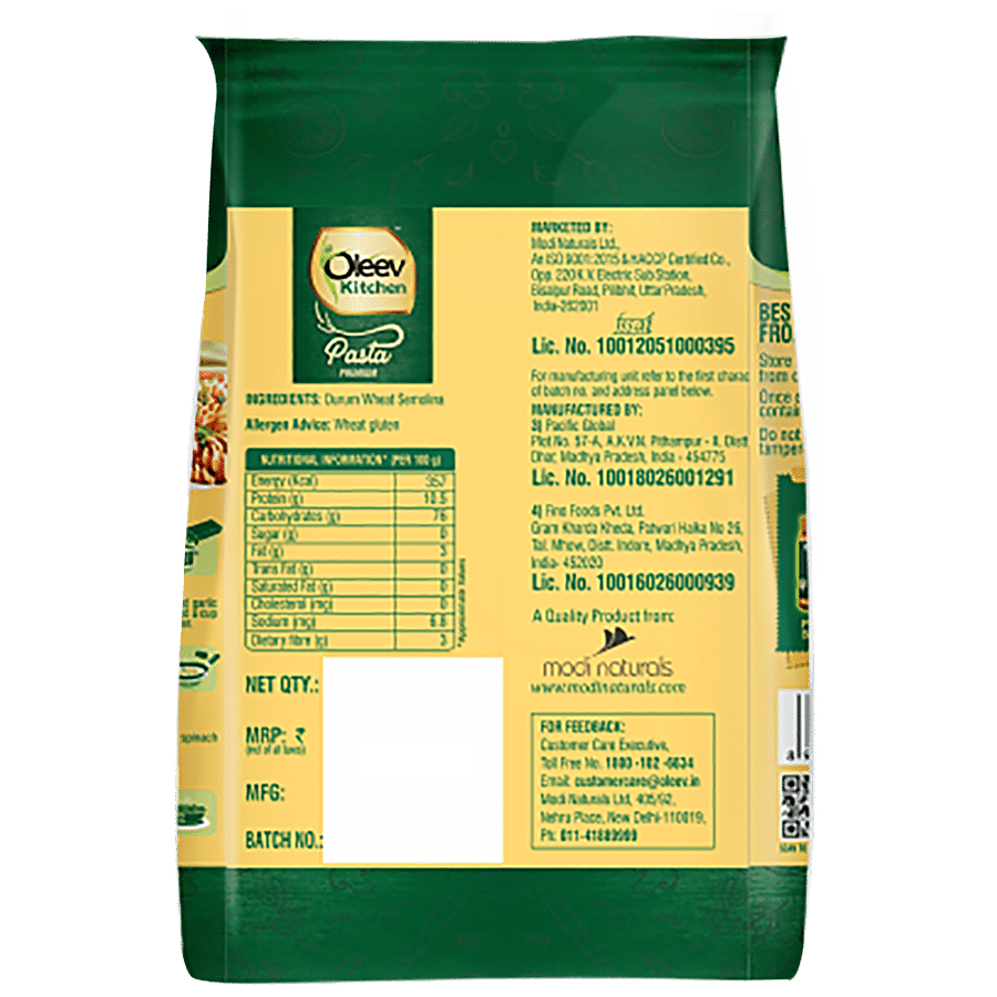 Oleev Kitchen Premium Fusilli Pasta - No Maida