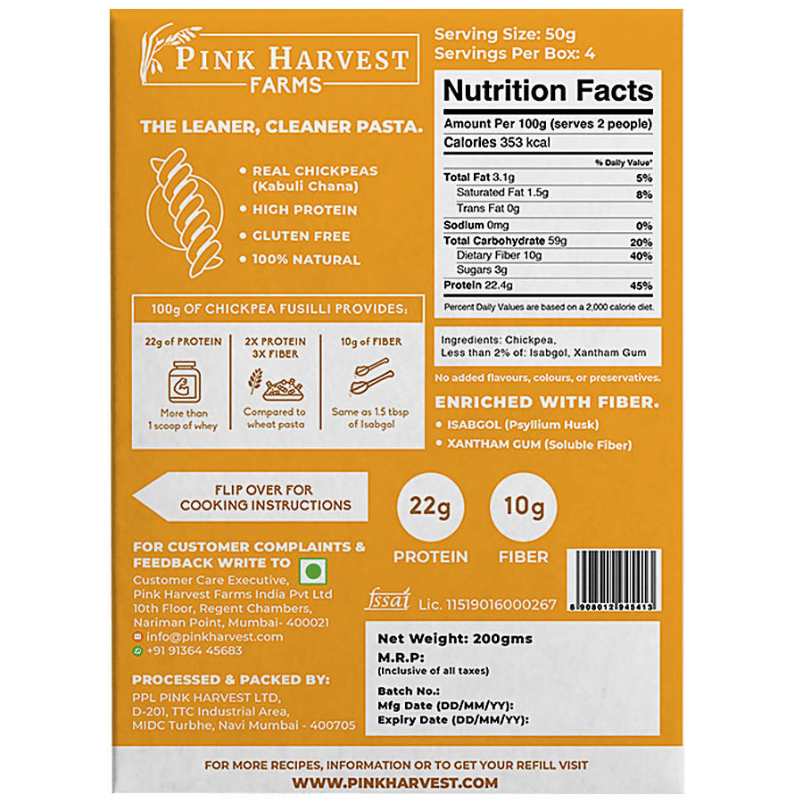 Pink Harvest Farms Chickpea Fusilli Pasta - No Wheat & Rice