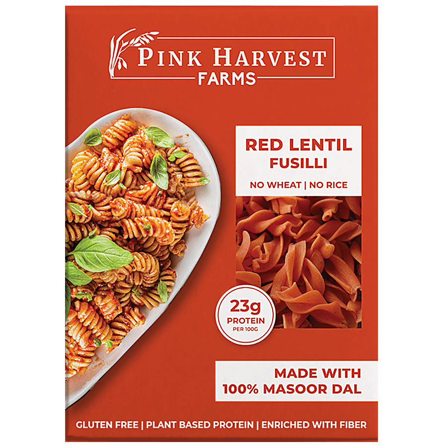 Pink Harvest Farms Red Lentil Fusilli Pasta - 100% Masoor Dal