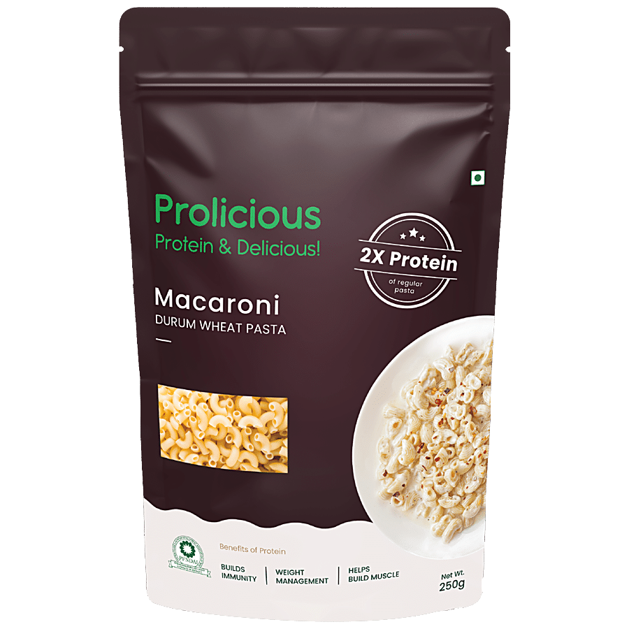 Prolicious Macaroni Durum Wheat Pasta - Rich In Plant-Based Protein