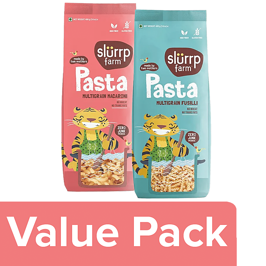 Slurrp Farm No Maida Pasta Combo - Macaroni & Fusilli