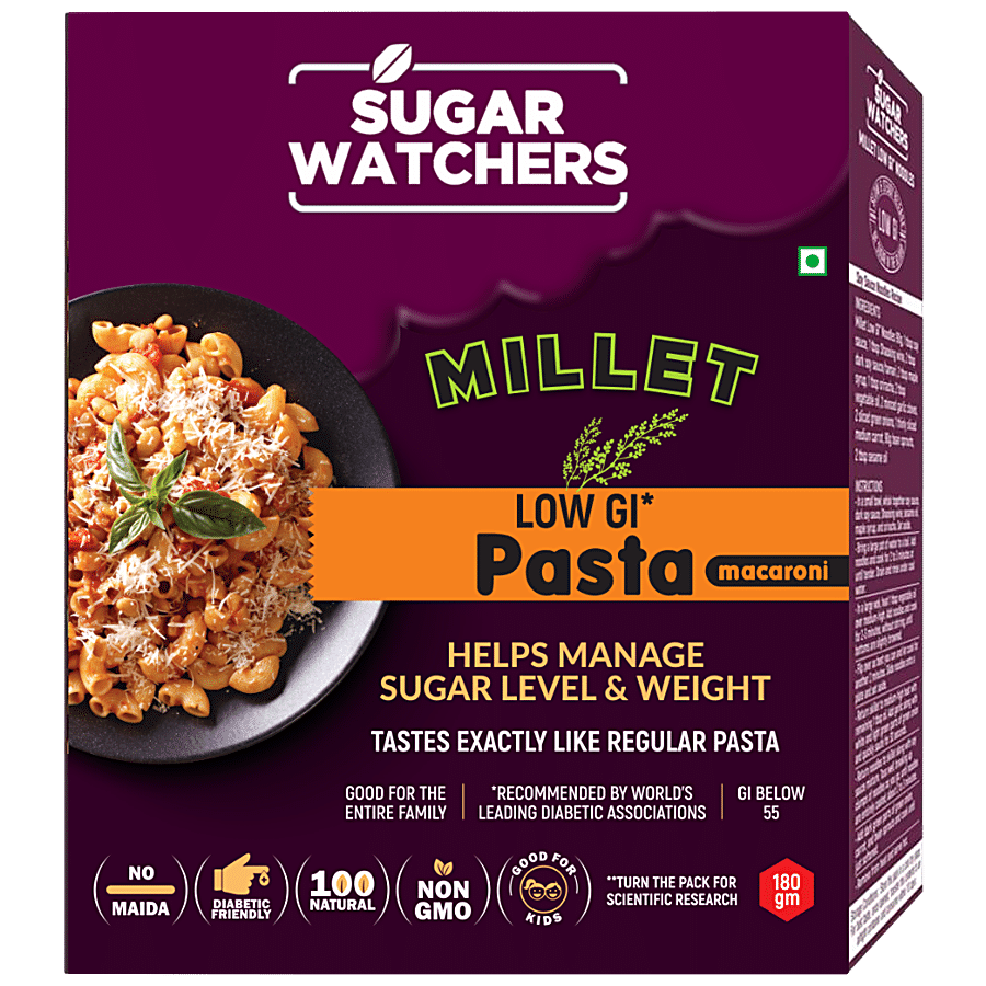 Sugar Watchers Millet Low GI Pasta Macaroni - Diabetic Friendly