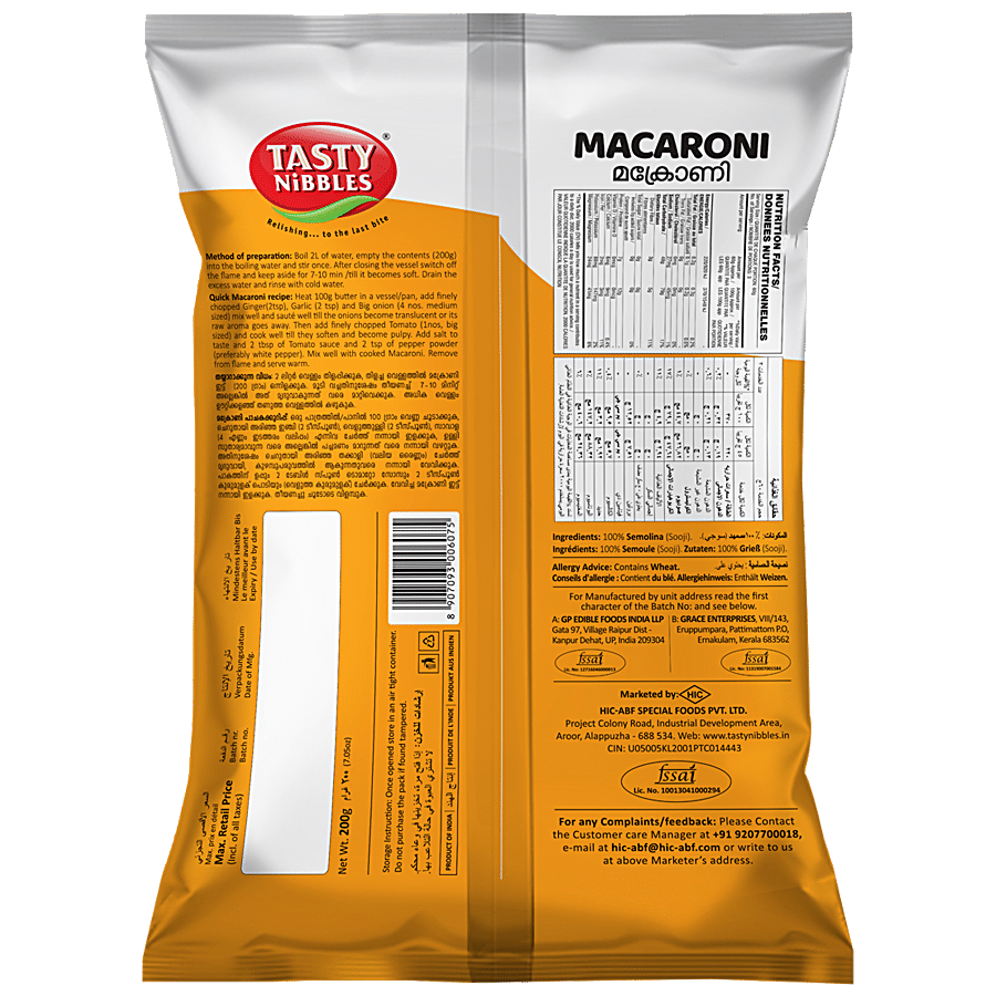 Tasty Nibbles Elbow Pasta/Macaroni - Low In Sodium