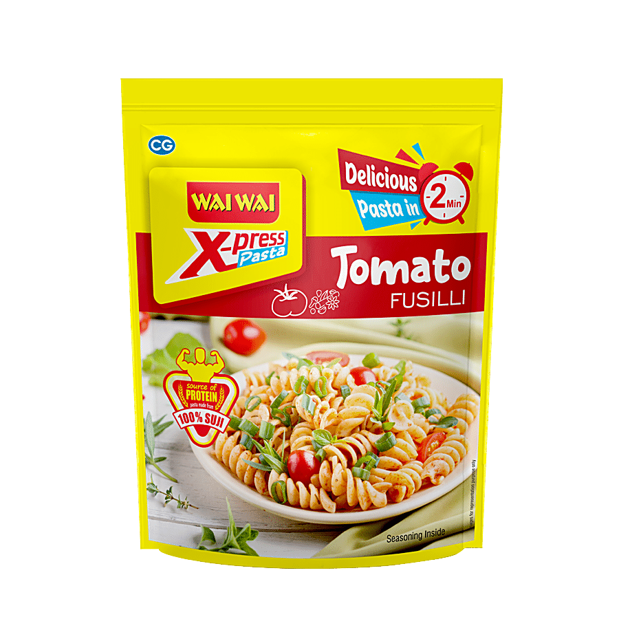 Wai Wai X-Press Instant Pasta Tomato Fusilli - Rich In Protein