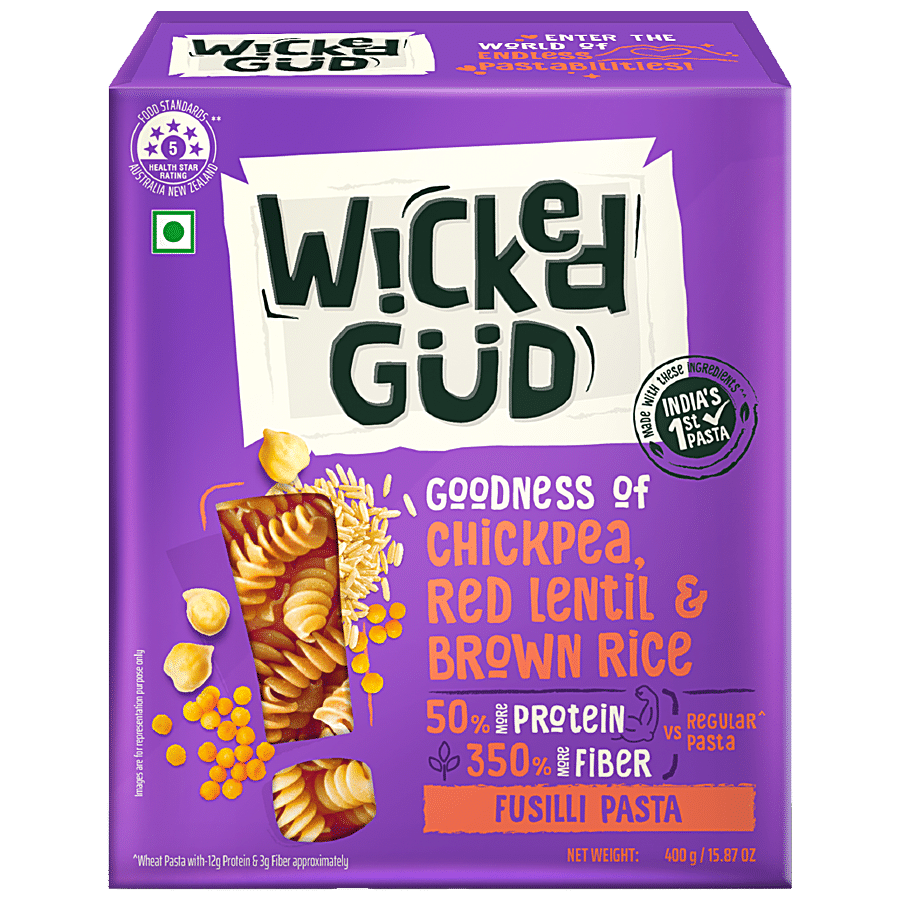 WickedGud Fusilli Pasta - Goodness Of Chickpea