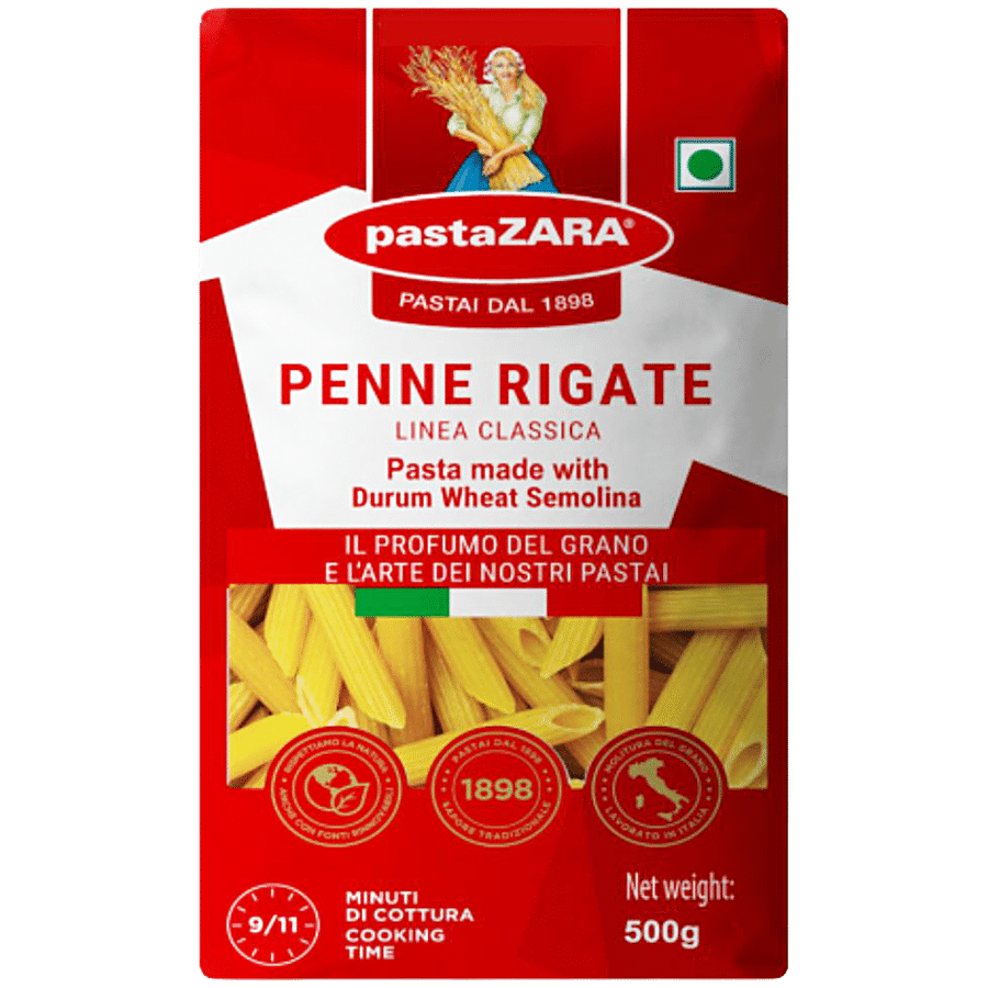 pastaZARA Authentic Italian Pasta - Penne Rigate