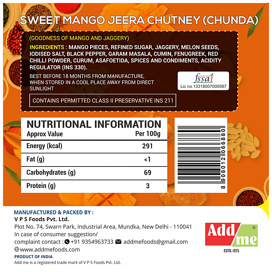 Add Me Sweet Mango Jeera Chutney Pickle - Goodness Of Jaggery