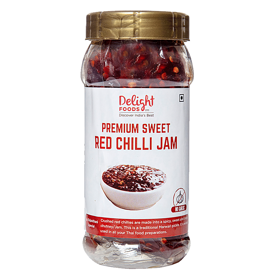 Delight Foods Sweet Red Chilli Jam/Chutney - No Garlic/Onion