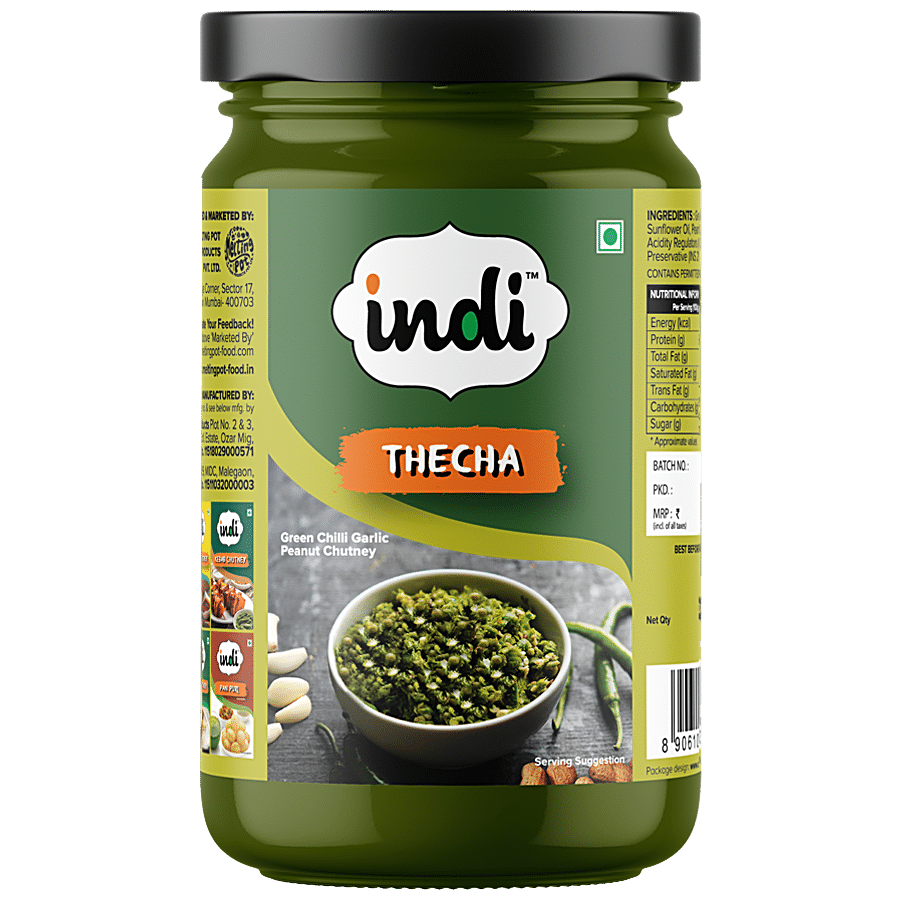 Indi  Thecha - Green Chilli Garlic Peanut Chutney