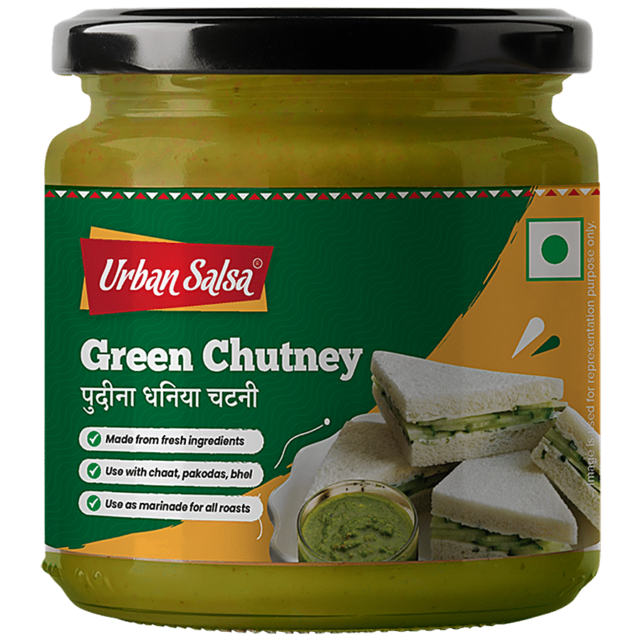 URBAN SALSA Green Chutney - Made With Fresh Ingredients