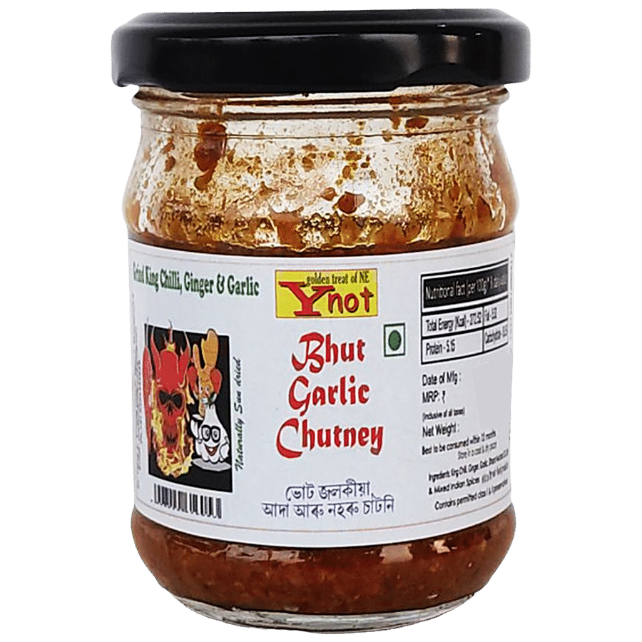 Y not Bhut Garlic Chutney