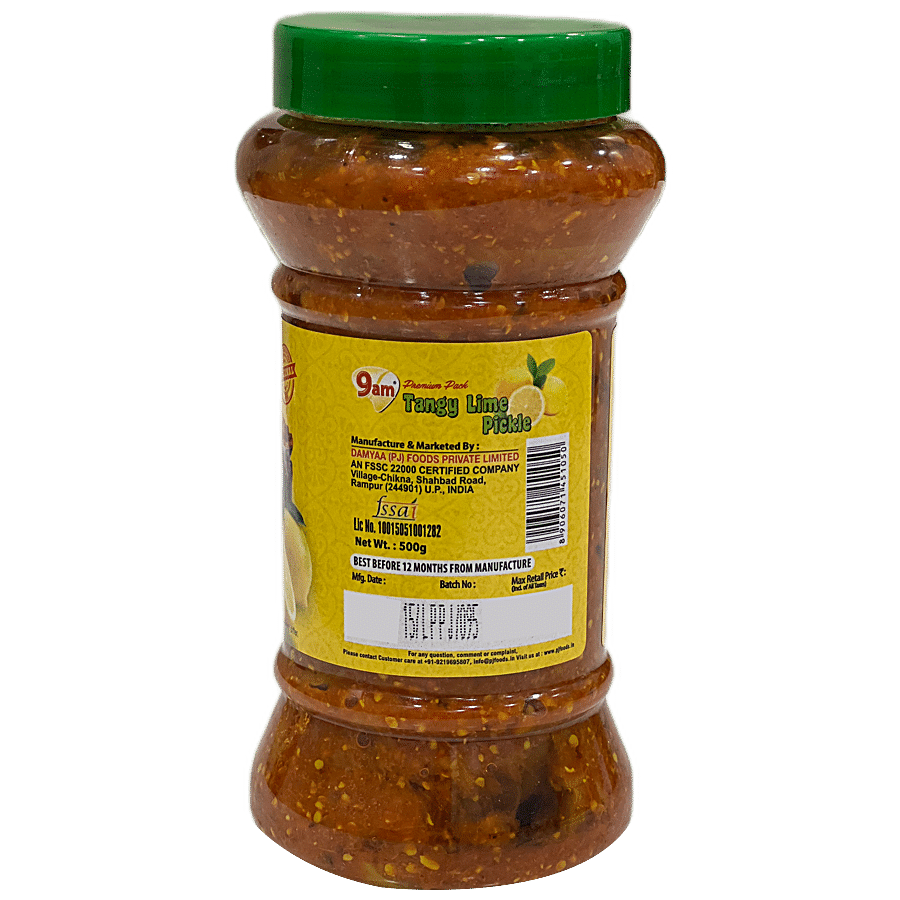 9 AM Lime Pickle - Sweet & Tangy Flavour