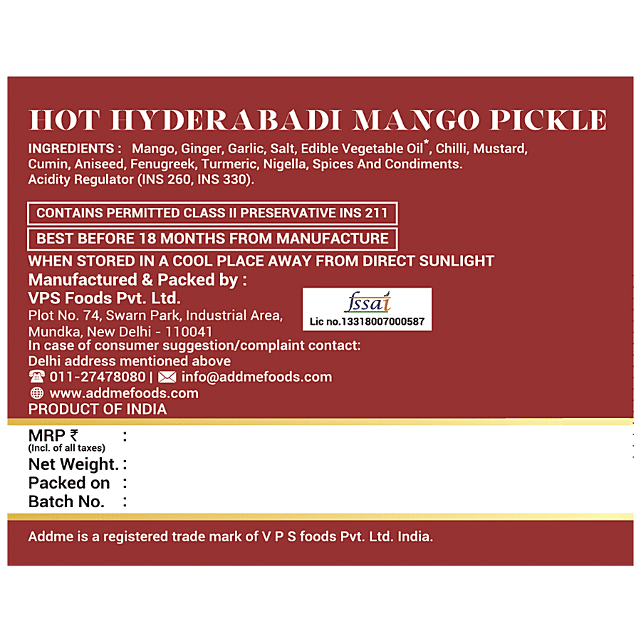 Add Me Hot Hydrabadi Mango Pickle