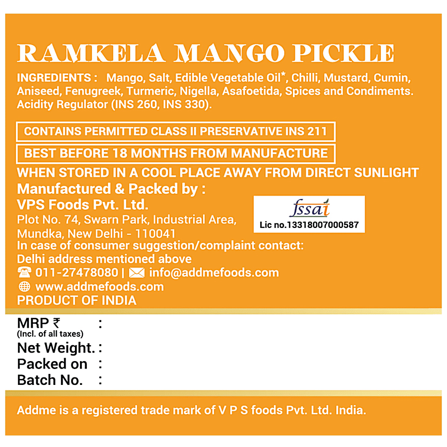 Add Me Ramkela Mango Pickle