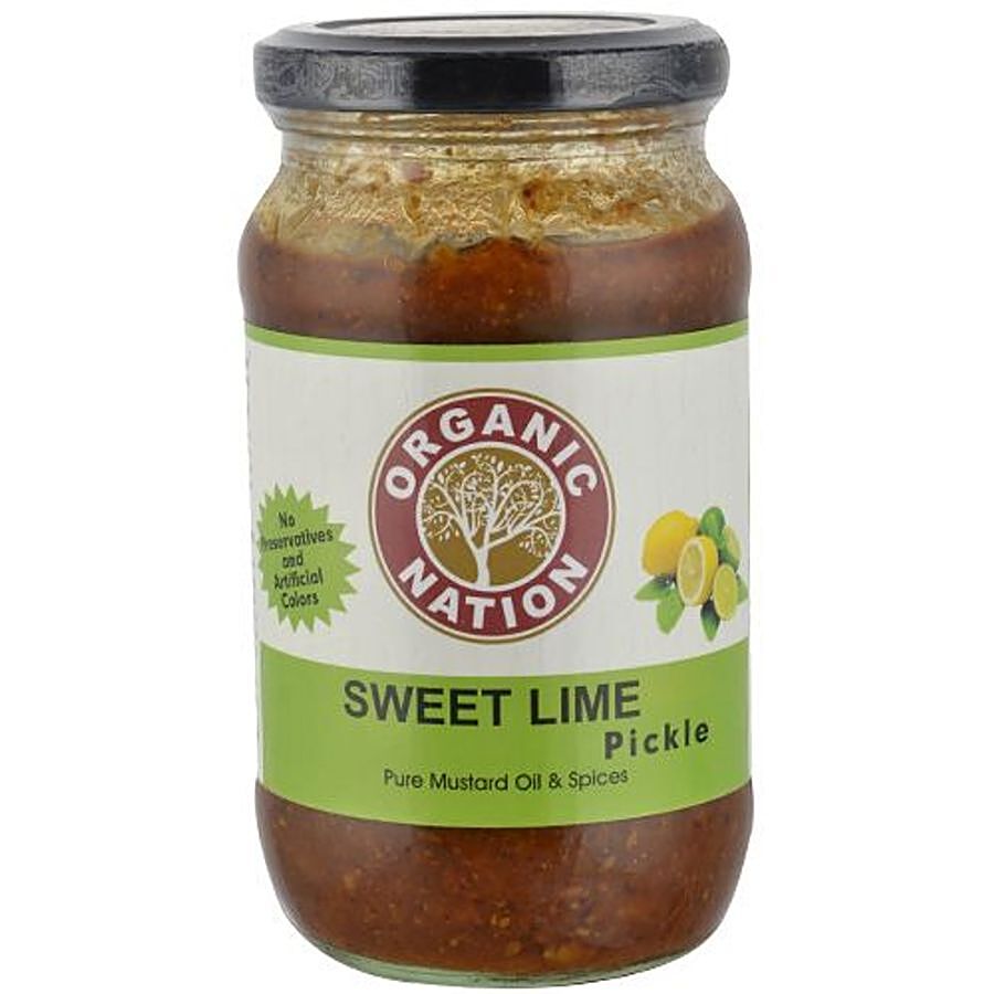 Organic Nation Pickle - Sweet Lime (Pure Mastard Oil & Spices)