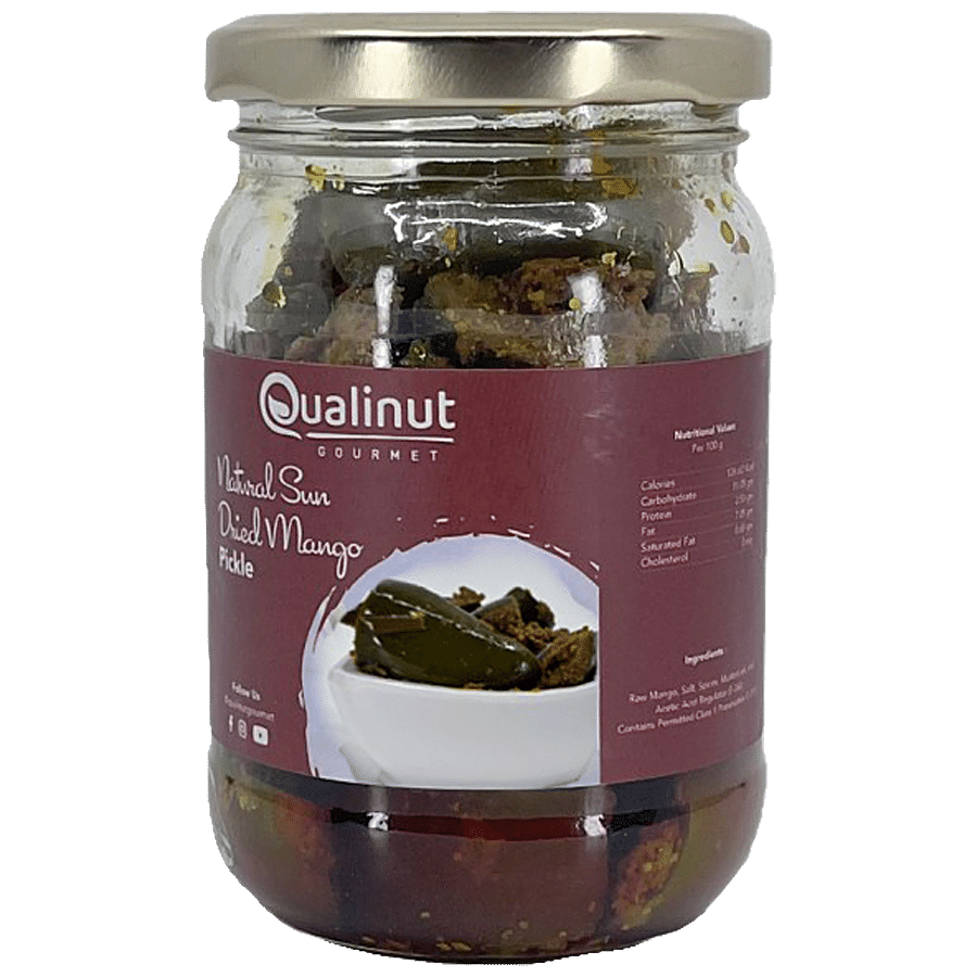 Qualinut Gourmet Natural Sun-Dried Mango Pickle - Lowers Risk Of Heart Disease