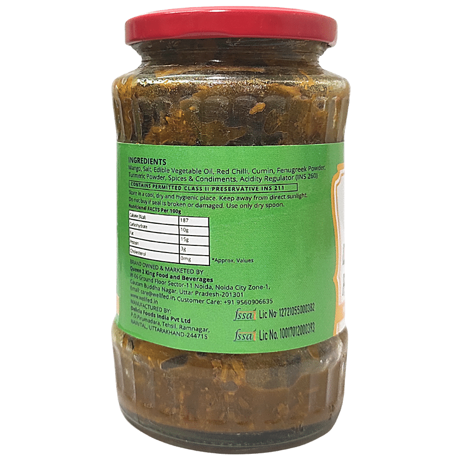 Well Fed Dry Mango Pickle - Made From Pure Kachi Ghani Oil