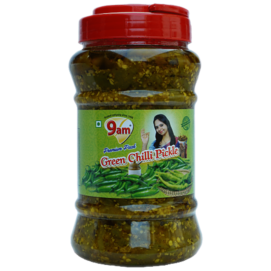 9 AM Green Chilli Pickle - Spicy & Hot