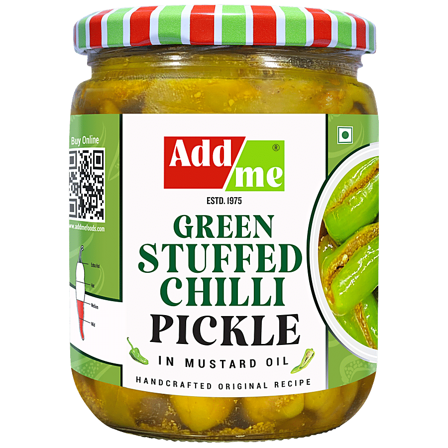 Add Me Green Stuffed Chilli Pickle In Mustard Oil