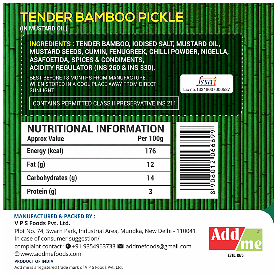 Add Me Tender Bamboo Pickle - In Mustard Oil