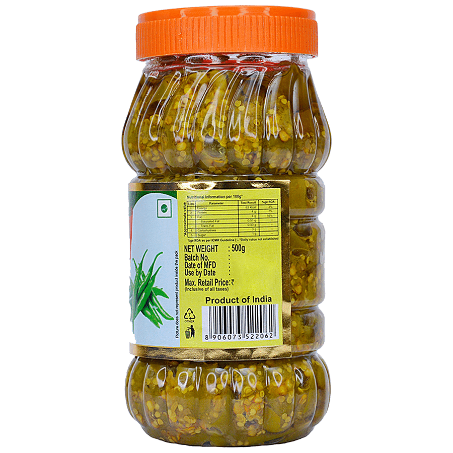 Chokhi Dhani  Green Chilli Pickle - Tangy & Spicy Condiment