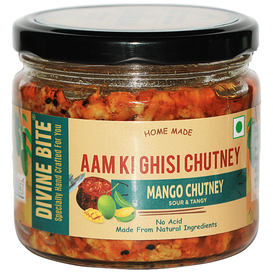 DIVINE BITE Mango Chutney/Aam Ki Ghisi Chutney - Home Made