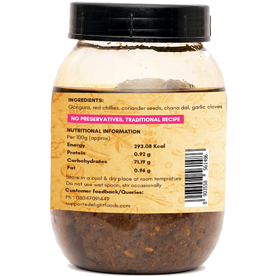 Delight Foods Andhra Special Gongura Pickle